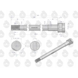 Stabdžių velenas kairysis c 330 originalus ursus 50019110