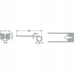 Welger rinktuvo pirštas 200 mm, pakuotėje 10 vnt