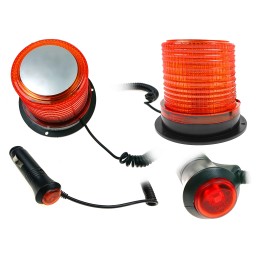 Oranžinė blykstės lemputė gaidys 12v 24v led mag