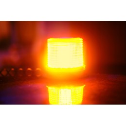 Oranžinė blykstės lemputė gaidys 12v 24v led mag