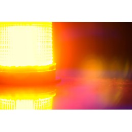 Oranžinė blykstės lemputė gaidys 12v 24v led mag