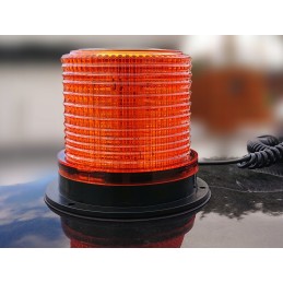 Oranžinė blykstės lemputė gaidys 12v 24v led mag