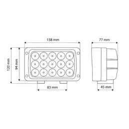 Darbinė lempa 15 LED 3400lm 158x120mm 45w 2 metai gw
