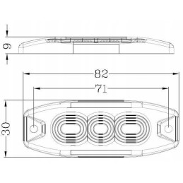 Gintaro spalvos įspėjamoji lemputė 3 LED LA20073
