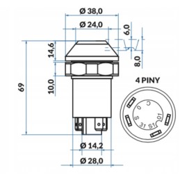 Kėlimo valdymo jungiklis 4 kontaktai