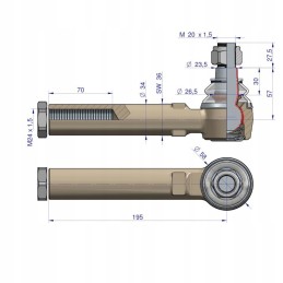 Jungtinis john deere renault strypo galas 195mm