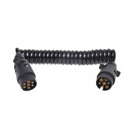 Spiralinis elektros kabelis 7 kontaktų kištukas 12v 5m