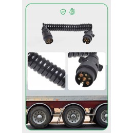 Spiralinis elektros kabelis 7 kontaktų kištukas 12v 5m