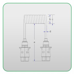 Spiralinis elektros kabelis 7 kontaktų kištukas 12v 5m