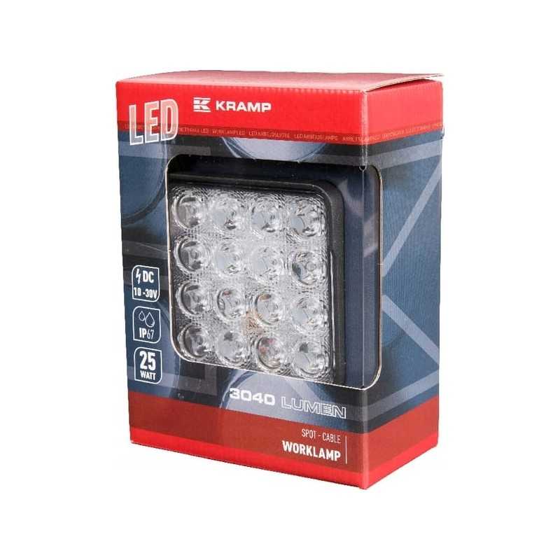 La10024 kvadratinė LED darbinė lempa 25w kramp