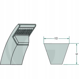 V formos diržas 10x750 mm z29 1 2 colių granitas