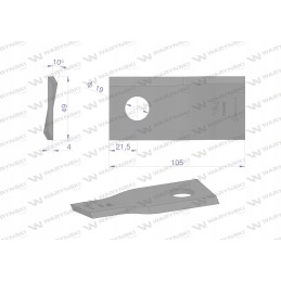 Dešinysis vejapjovės peilis 105x48x4mm Claas Warynski