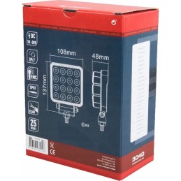 LED darbo lempa stačiakampė 54w 3960 lm 10 30v