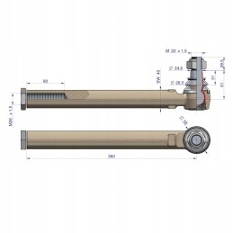 Strypo galo jungtis dešinė kairė Fendt 360mm