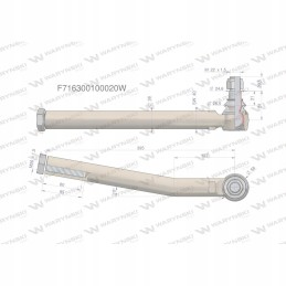 Dešinysis vairo šarnyras 395mm m26x1 5 fendt