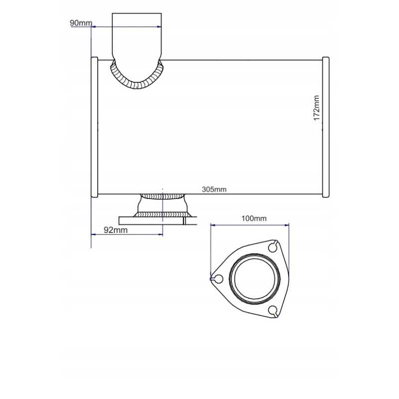 Statinės išmetimo duslintuvas Massey Ferguson 3050 inox