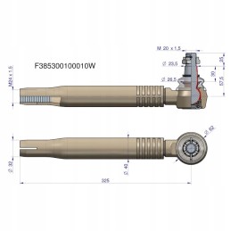 Strypo galo jungtis dešinė kairė Fendt 325mm