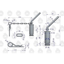 Viršutinis prikabinimo kablio kaištis C 360 originalus Ursus