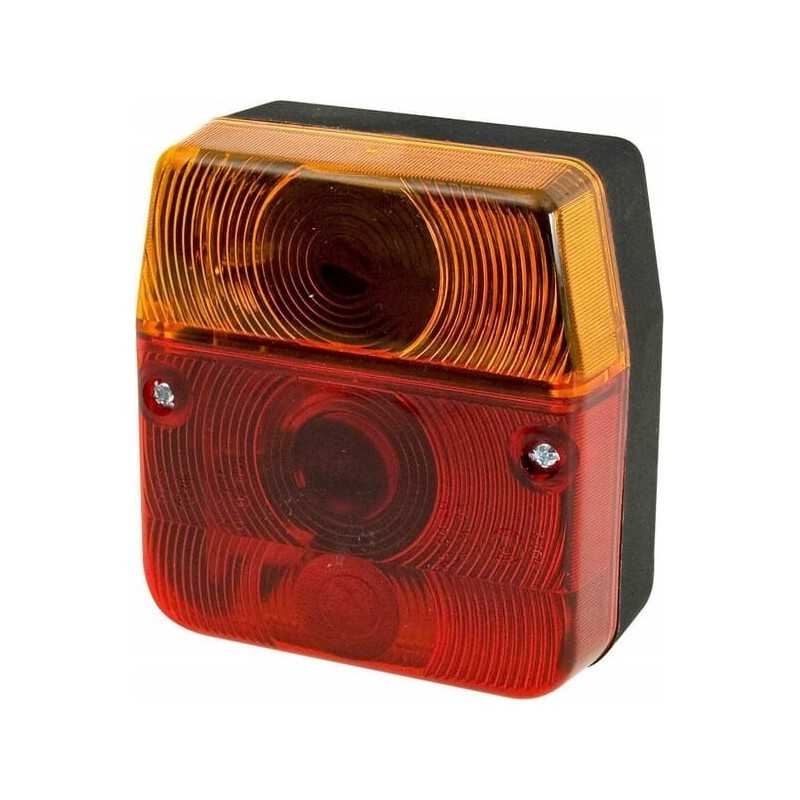 Galinis žibintas, kvadratinis, 12 24v, oranžinis