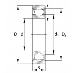 Rutulinis guolis paprastai 20x52x15 mm gopart