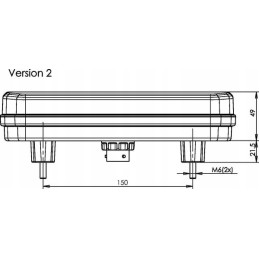 Stačiakampis LED galinis žibintas 12 24v 5 kontaktų