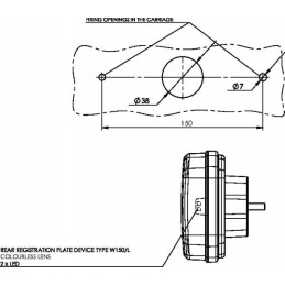 Stačiakampis LED galinis žibintas 12 24v 5 kontaktų