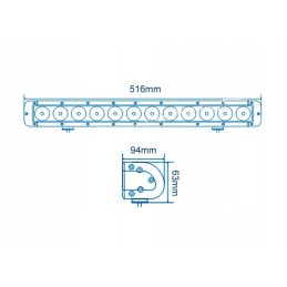 Darbinės lempos skydelio kombinacija 12led 120w 8640lm 10v