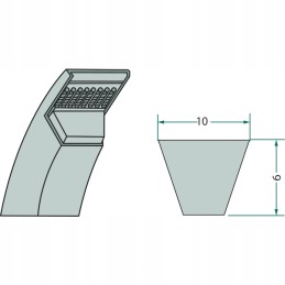 V formos diržas 10x785 mm z29 1 2 colių granitas
