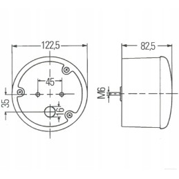 Apvalus galinis žibintas, baltas, oranžinis