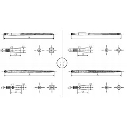 Tiesus krautuvas 36x810mm m22x1 5 juodas
