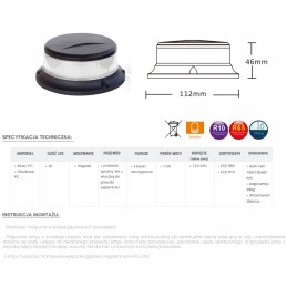 Pico LED magneto įspėjamoji lemputė gaidys 12 24v