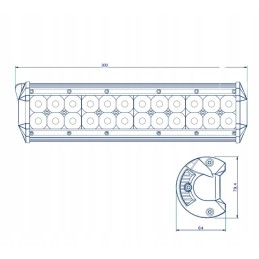 LED darbo lempa 45w 12v 24v 3240lm 6000k
