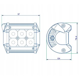 LED darbo lempa 18w 12v 24v 2750lm 6000k