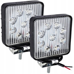 Halogeninė LED darbo lempa 27w 12v 24v 9 led 2 vnt