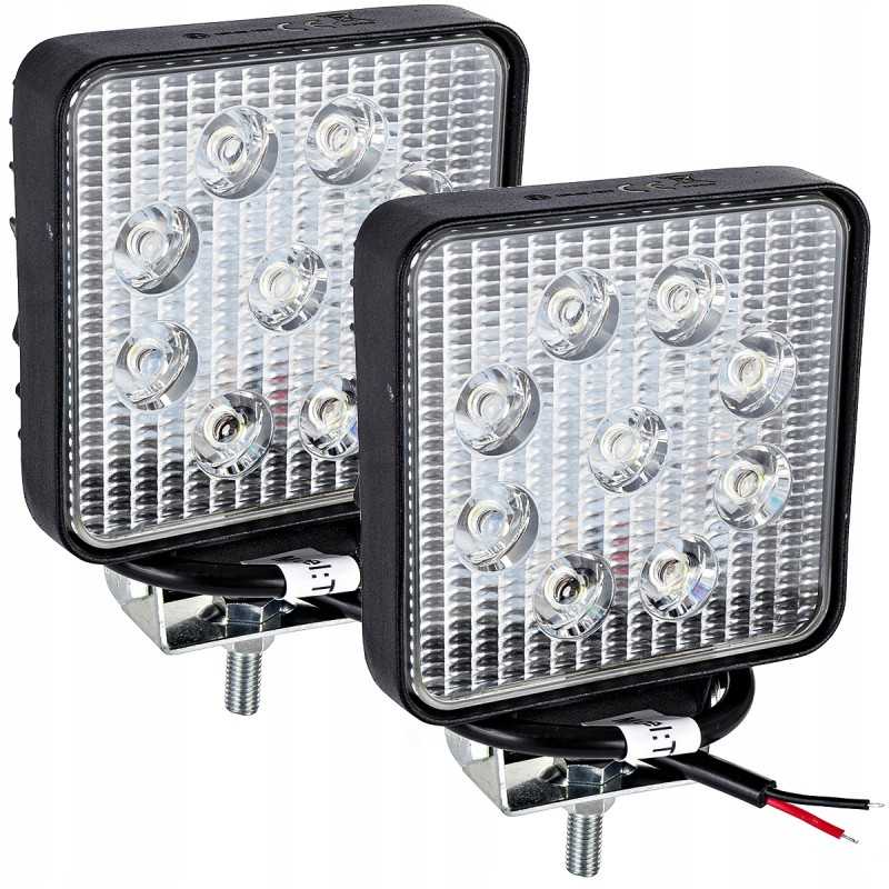 Halogeninė LED darbo lempa 27w 12v 24v 9 led 2 vnt