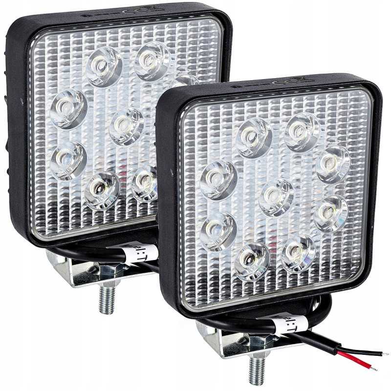 Halogeninė LED darbo lempa 27w 12v 24v 9 led 2 vnt
