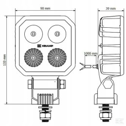 LED robo lempa kvadratinė 10 30v 9w 1000 lm mėlyna