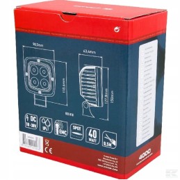 LED darbo lempa 40w 4000lm fokusuota šviesa