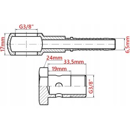 Akių įvorė fi 3 8 dn6 varžtas 3 8 bandžo