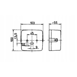 Kvadratinė kombinuota galinė lempa 12v, oranžinė