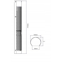 Vertikalus dangtis išmetimo vamzdžiui, nerūdijantis plienas, h18, aukštis