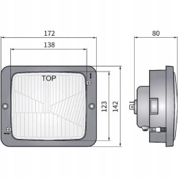 Priekinis žibintas h4 stačiakampis 12 24v