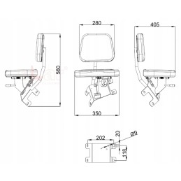 Kubota M108 serijos keleivio sėdynė