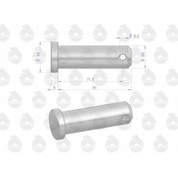 Apatinės trauklės jungties kaištis 80450096 88450083