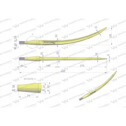 Krautuvo kablys, lenktas, uždaromas l 680 mm griebtuvas