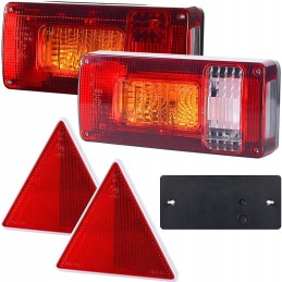 LED kombinuotų lempų komplektas su trikampe priekaba