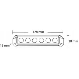 LED įspėjamoji lemputė 18w 12 24v oranžinė priekinė