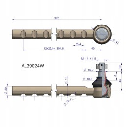 Jungtinis john deere strypo galas 370 mm al39024