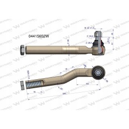 Dešinysis vairo šarnyras 340mm m24x1 5 Warynski