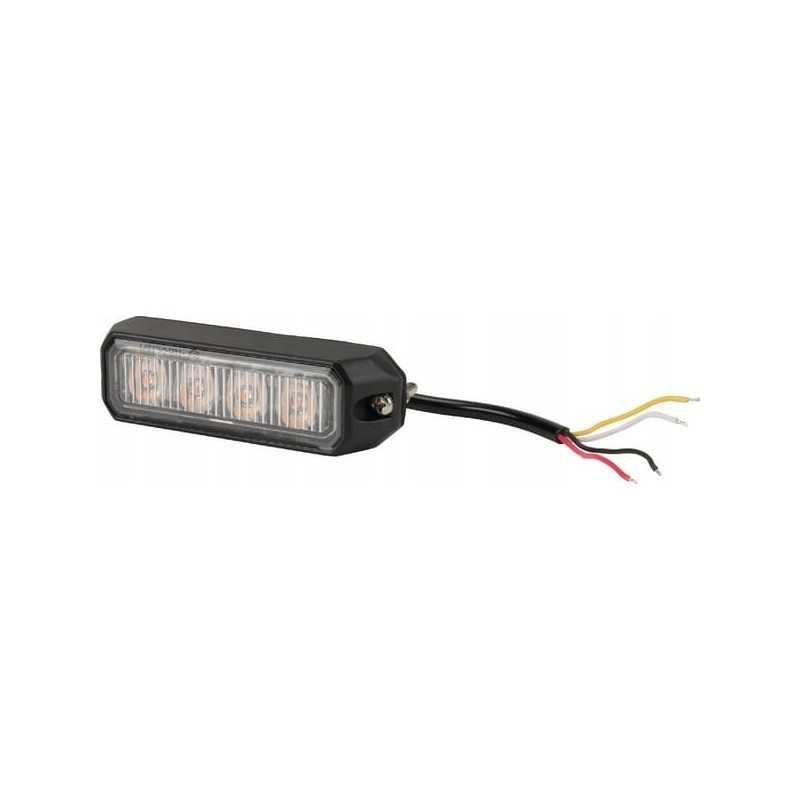 LED įspėjamoji lemputė 12w 12 24v oranžinė priekinė
